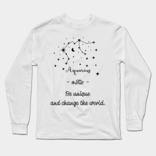 Key phrases of the zodiac signs: Aquarius Long Sleeve T-Shirt